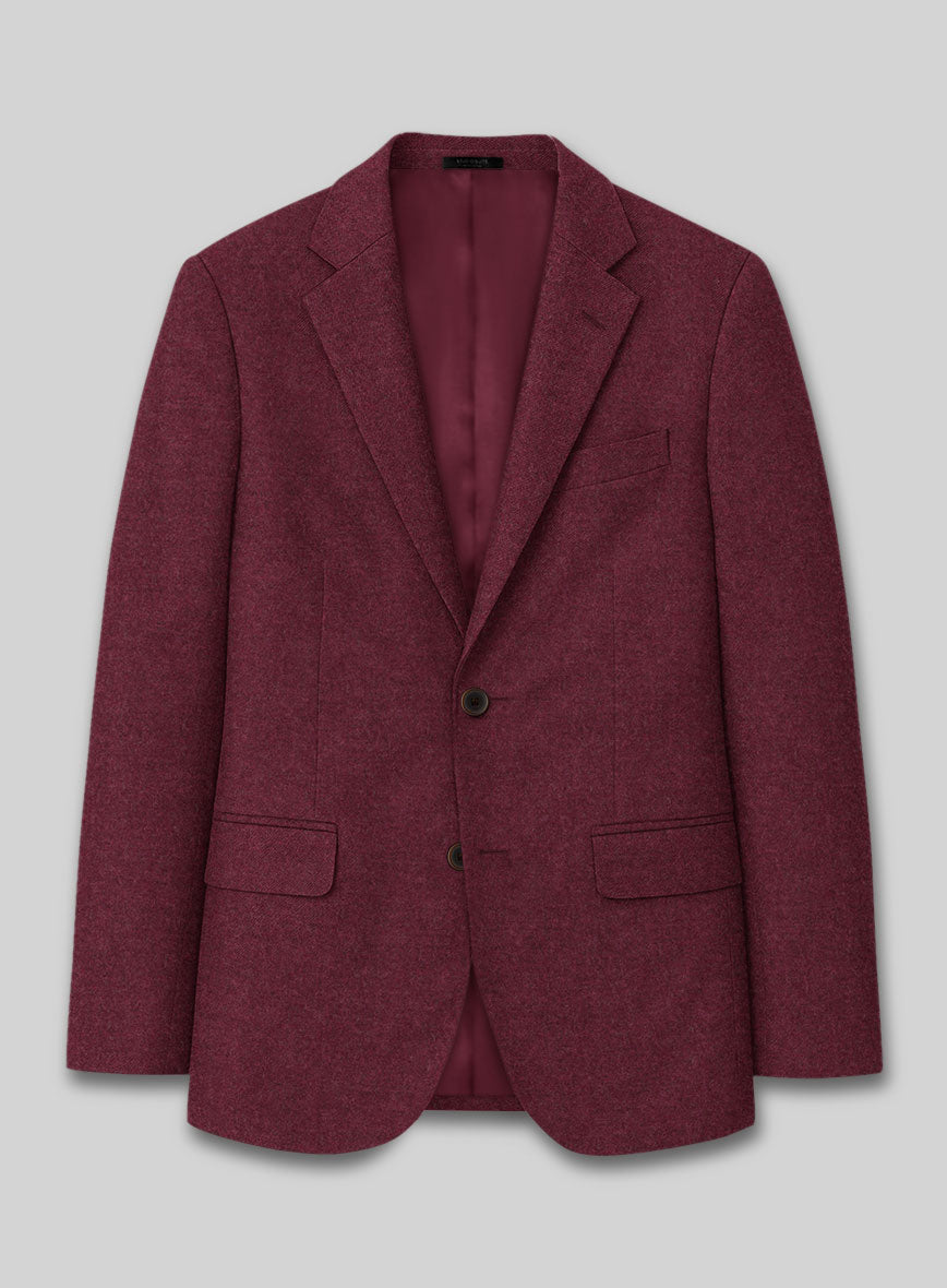 Italian Turna Wine Flannel Jacket - StudioSuits