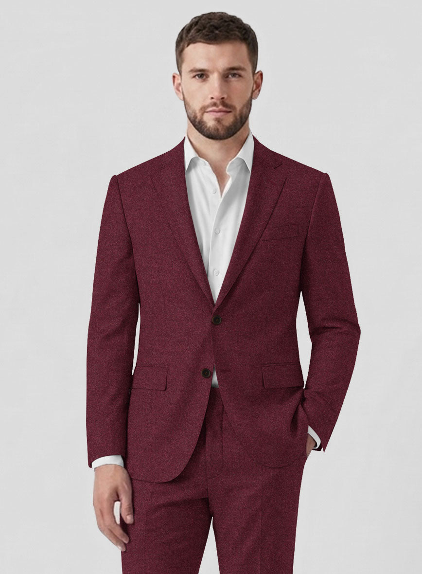 Italian Turna Wine Flannel Jacket - StudioSuits