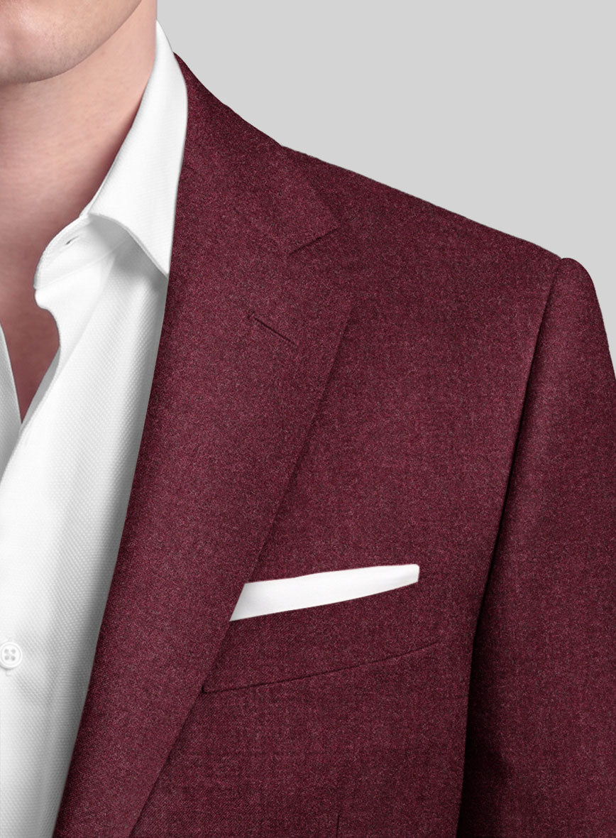 Italian Turna Wine Flannel Jacket - StudioSuits