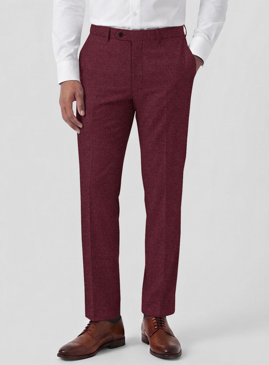 Italian Turna Wine Flannel Pants - StudioSuits