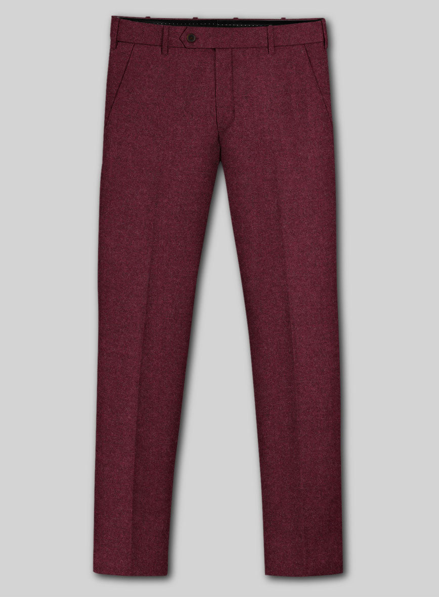 Italian Turna Wine Flannel Pants - StudioSuits