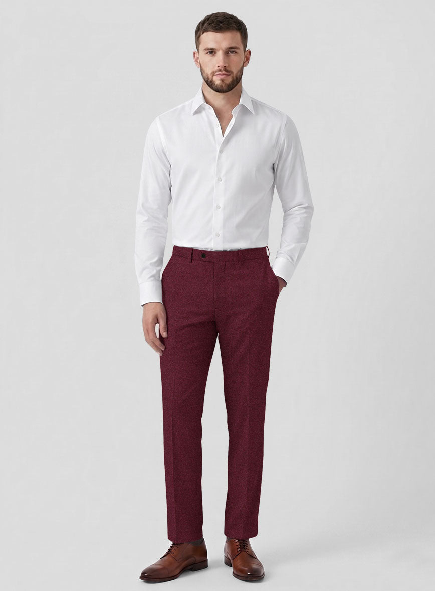 Italian Turna Wine Flannel Pants - StudioSuits