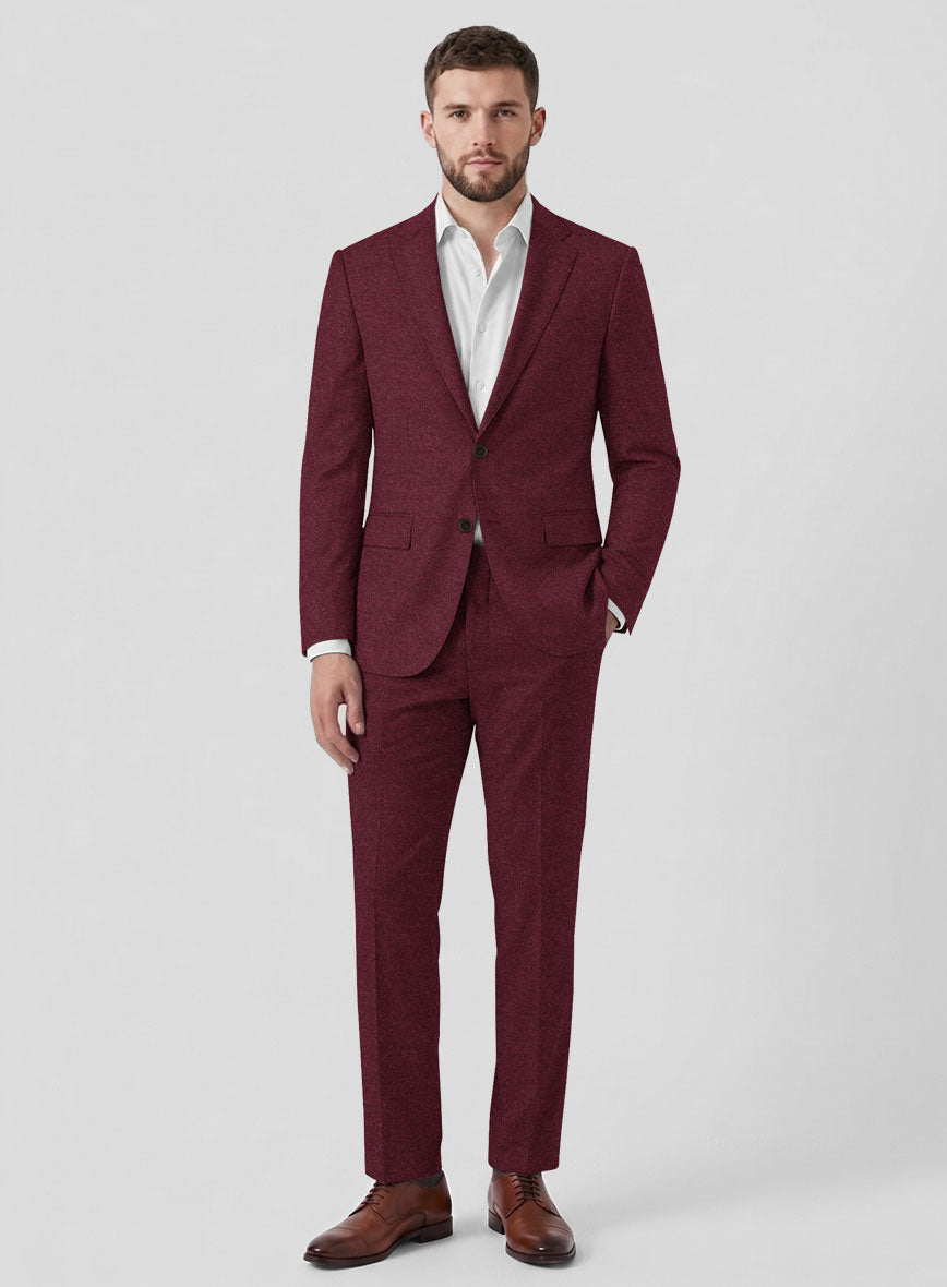 Italian Turna Wine Flannel Suit - StudioSuits