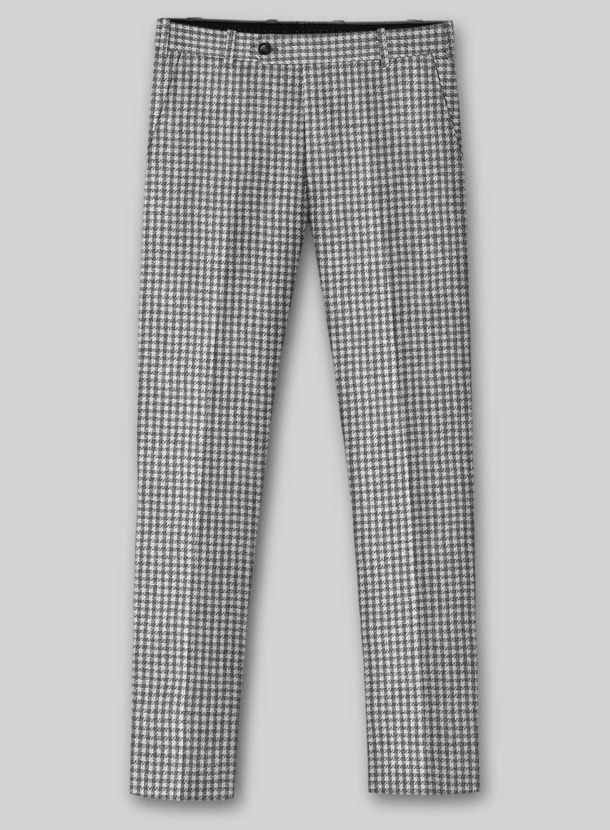 Italian Vicenza Gray Houndstooth Linen Suit - StudioSuits