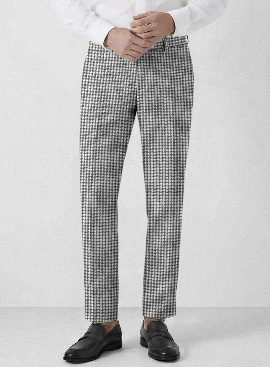 Italian Vicenza Gray Houndstooth Linen Suit - StudioSuits