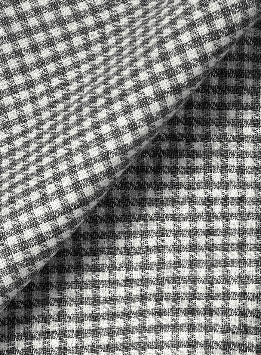 Italian Vicenza Gray Houndstooth Linen Suit - StudioSuits