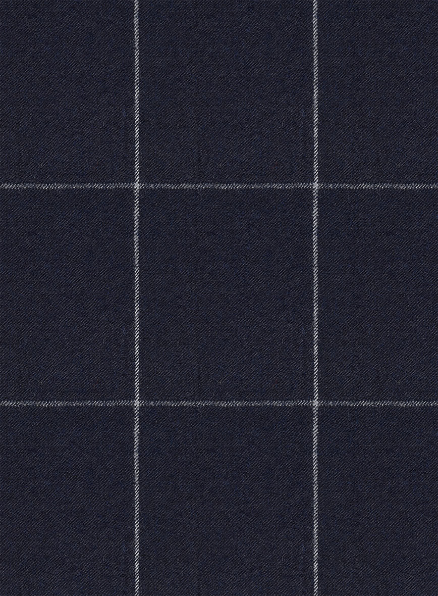 Italian Zergi Blue Windowpane Flannel Jacket - StudioSuits