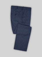 Italian Afito Royal Blue Chalkstripe Flannel Suit - StudioSuits