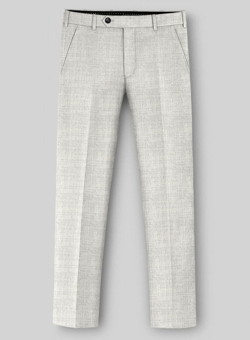 Italian Aime Ivory Gray Wool Suit - StudioSuits
