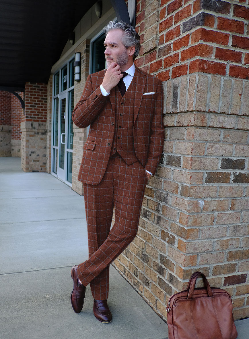 Italian Alonxi Checks Tweed Suit - StudioSuits