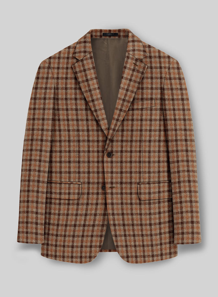 Italian Amberwood Check Tweed Jacket - StudioSuits