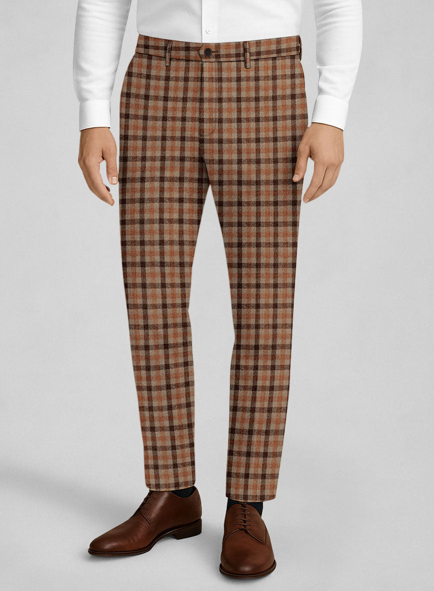 Italian Amberwood Check Tweed Pants - StudioSuits