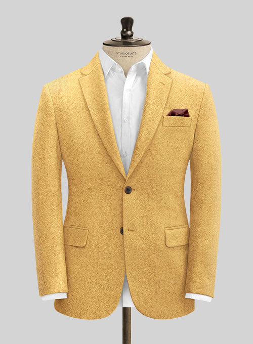 Italian Amber Yellow Tweed Jacket - StudioSuits