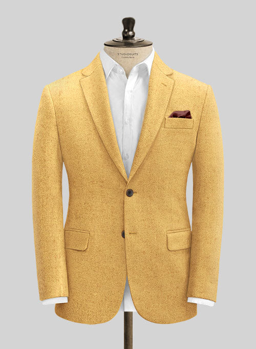 Italian Amber Yellow Tweed Suit - StudioSuits