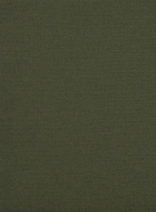 Italian Army Green Cotton Stretch Pants - StudioSuits