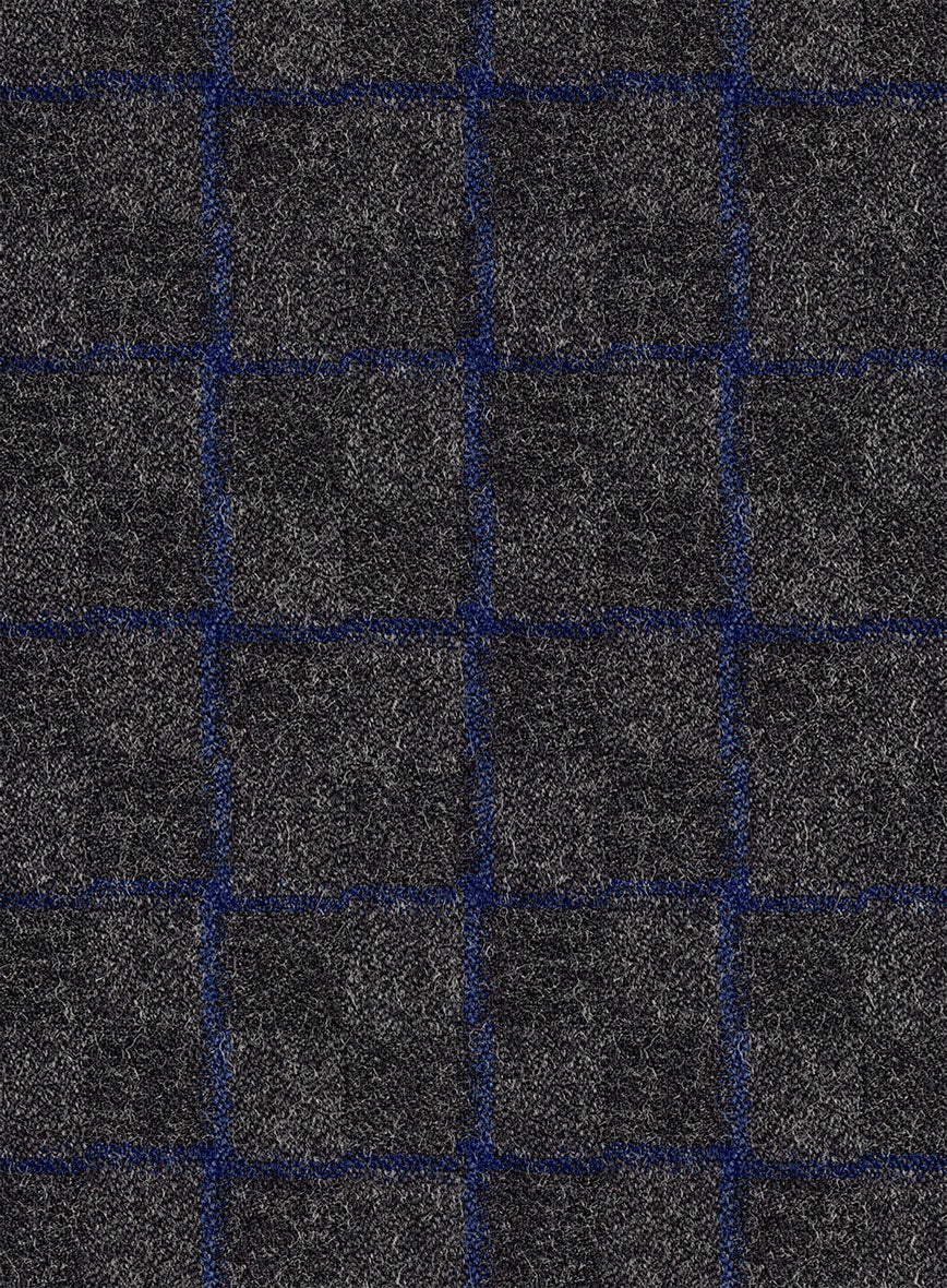 Italian Ashen Blue Check Tweed Jacket - StudioSuits