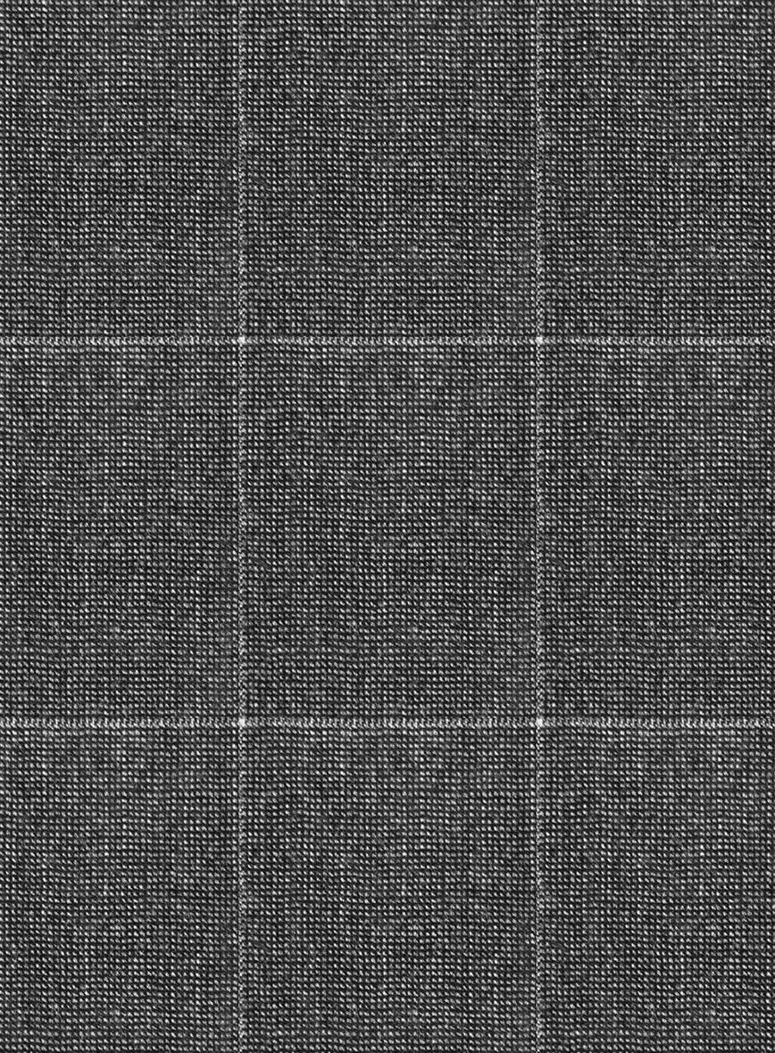 Italian Balca Gray Windowpane Flannel Jacket - StudioSuits