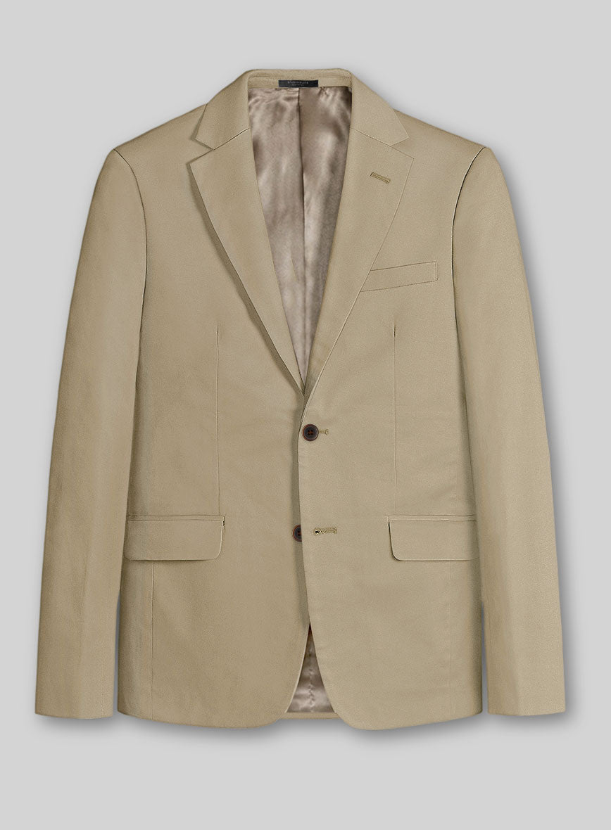 Italian Beige Cotton Stretch Suit - StudioSuits