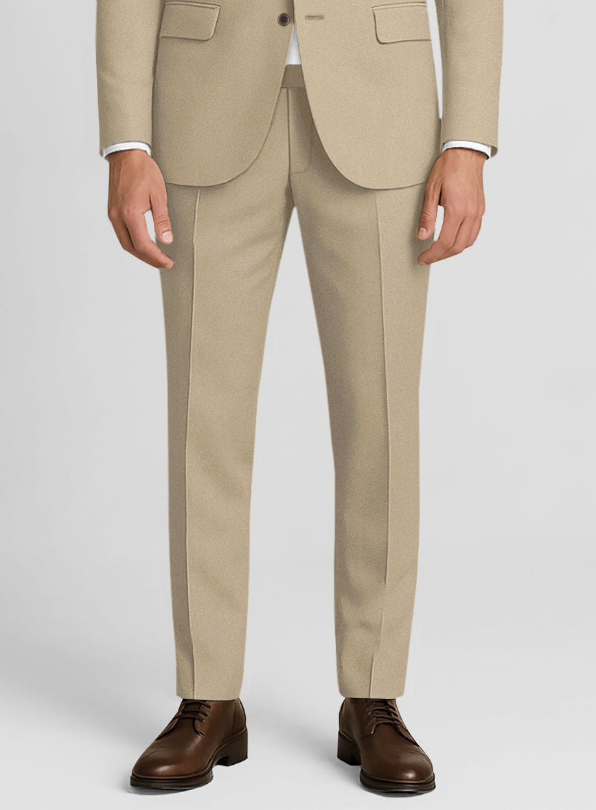 Italian Beige Cotton Stretch Suit - StudioSuits