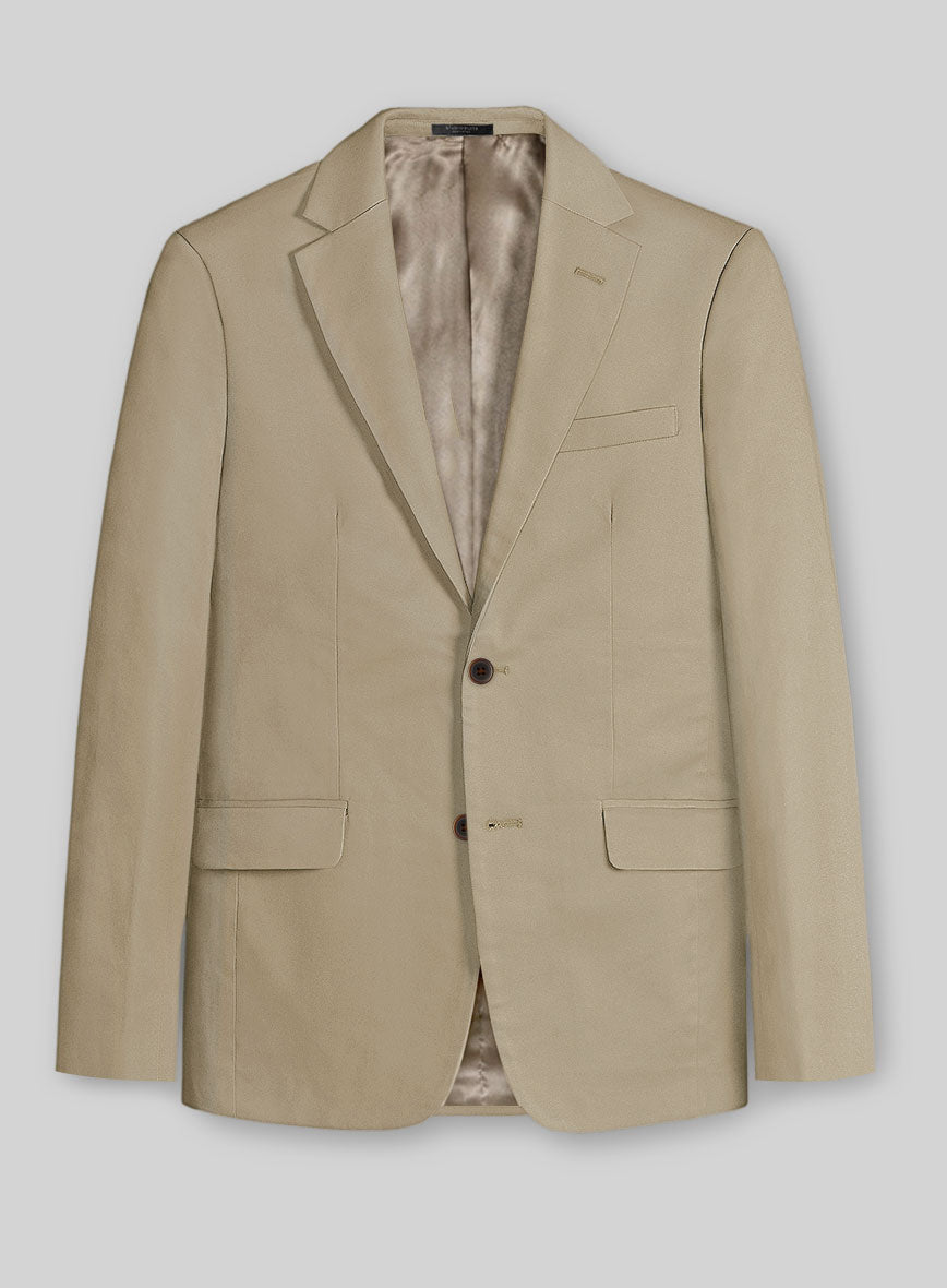 Italian Beige Cotton Stretch Suit - StudioSuits