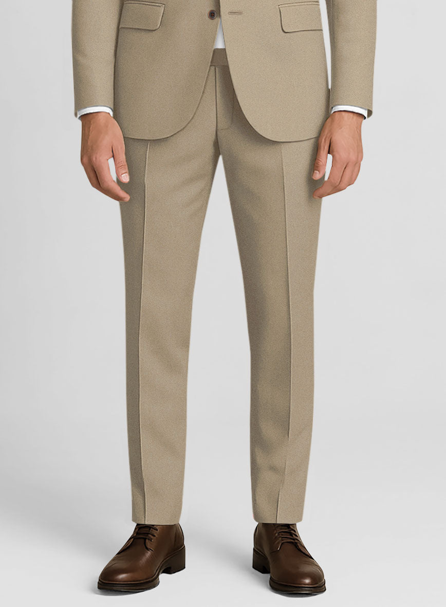 Italian Beige Cotton Stretch Suit - StudioSuits