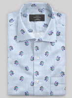Italian Bengal Stripe Blue Summer Linen Shirt - StudioSuits