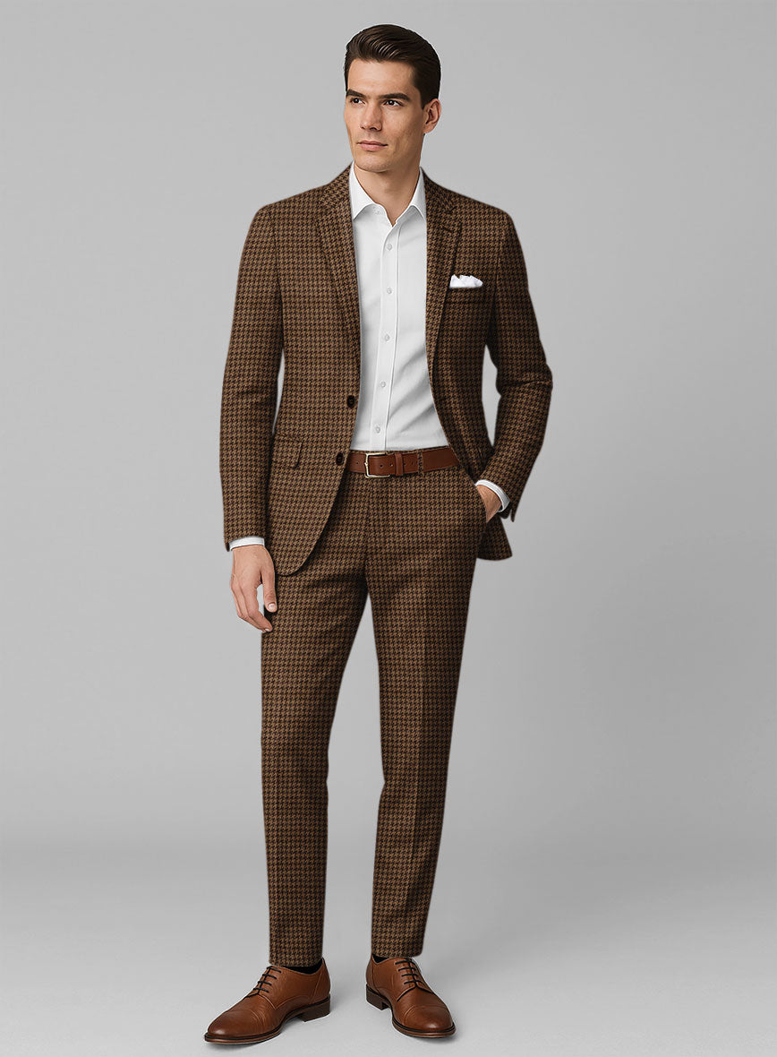 Italian Berote Houndstooth Tweed Suit - StudioSuits