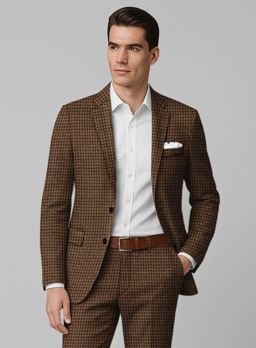 Italian Berote Houndstooth Tweed Suit - StudioSuits