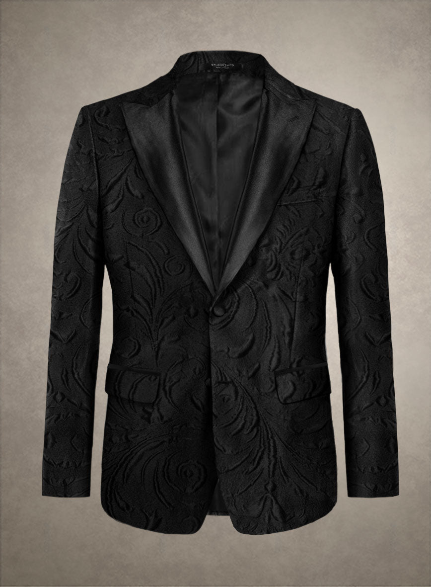 Italian Black Maesta Jacket - StudioSuits
