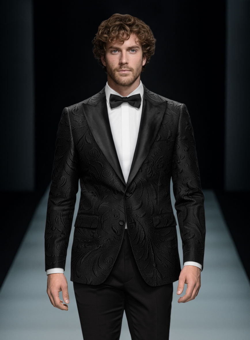 Italian Black Maesta Jacket - StudioSuits