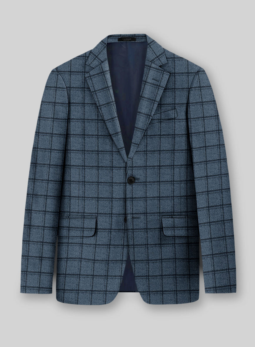 Italian Bluebourne Check Tweed Jacket - StudioSuits