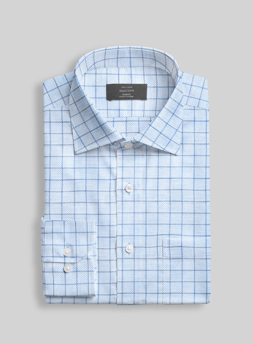 Italian Blueframe Check Shirt - StudioSuits