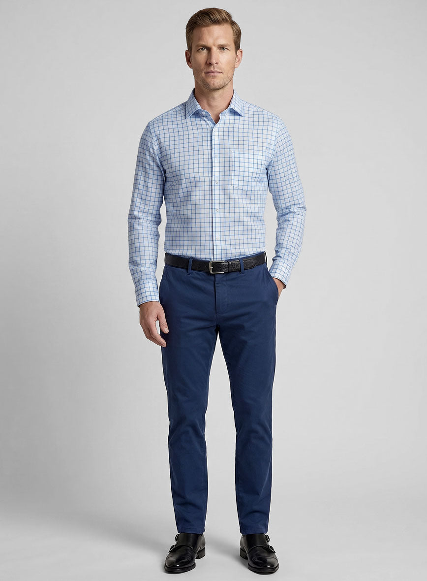 Italian Blueframe Check Shirt - StudioSuits