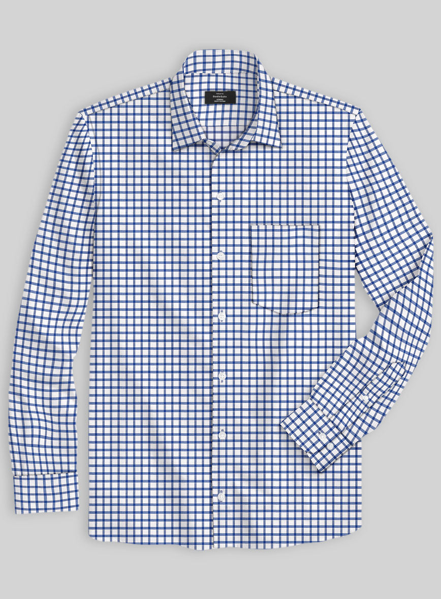 Italian Blue Gingham Check Shirt – StudioSuits