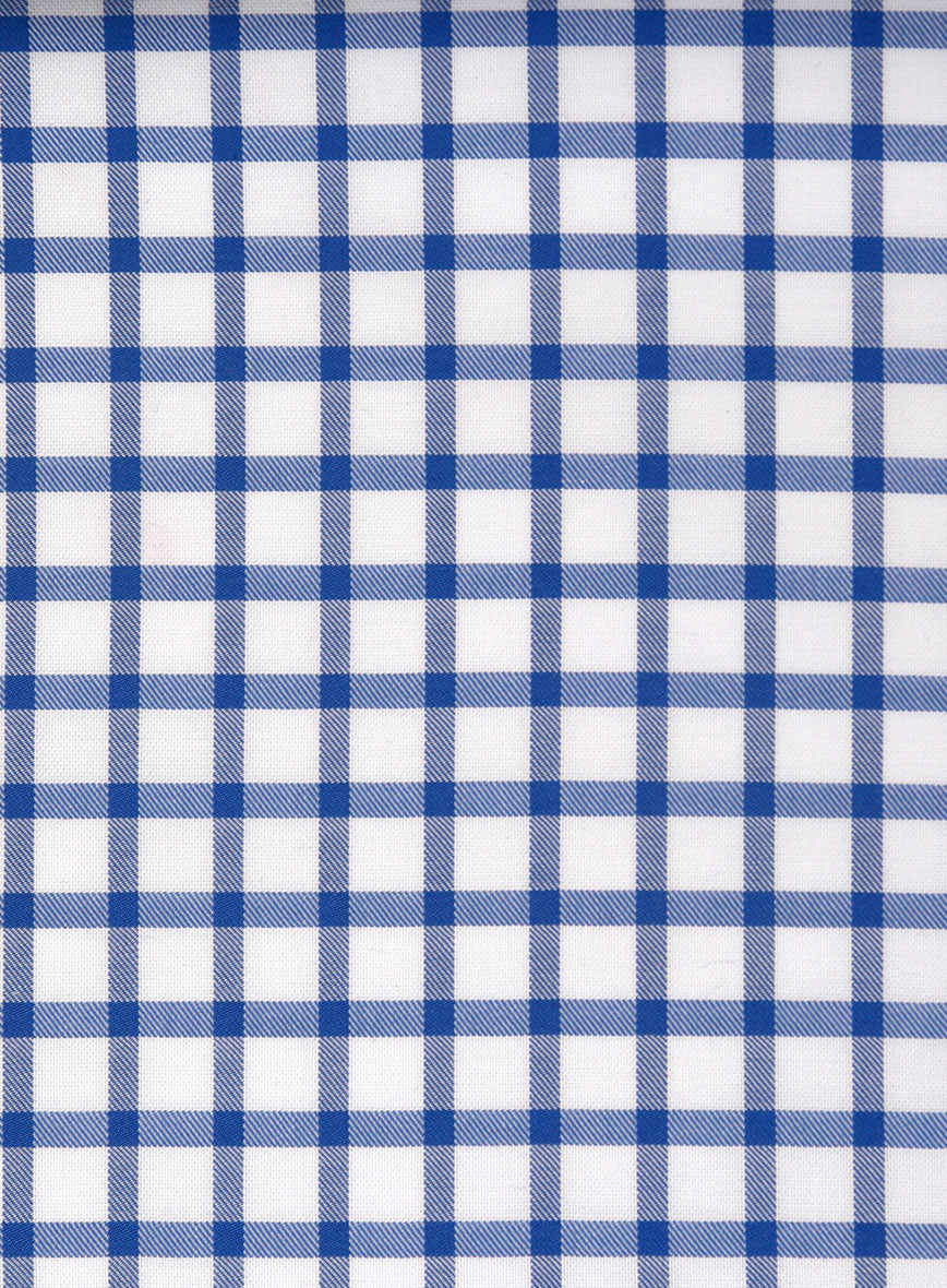 Italian Blue Gingham Check Shirt - StudioSuits