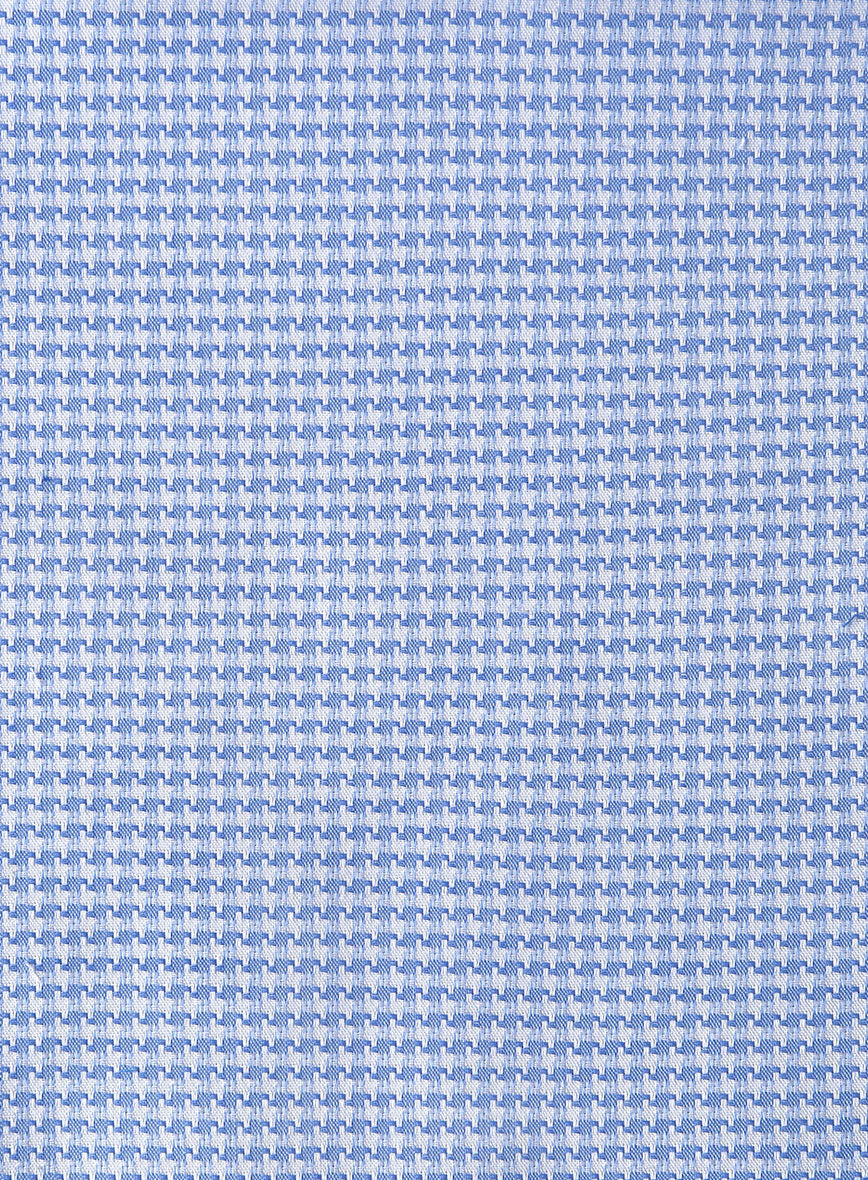 Italian Blue Houndstooth Shirt - StudioSuits