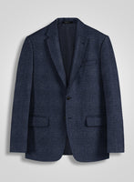 Italian Blue Houndstooth Tweed Jacket - StudioSuits