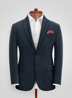 Italian Blue Houndstooth Tweed Jacket - StudioSuits