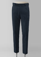 Italian Blue Houndstooth Tweed Pants - StudioSuits