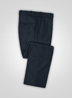 Italian Blue Houndstooth Tweed Pants - StudioSuits