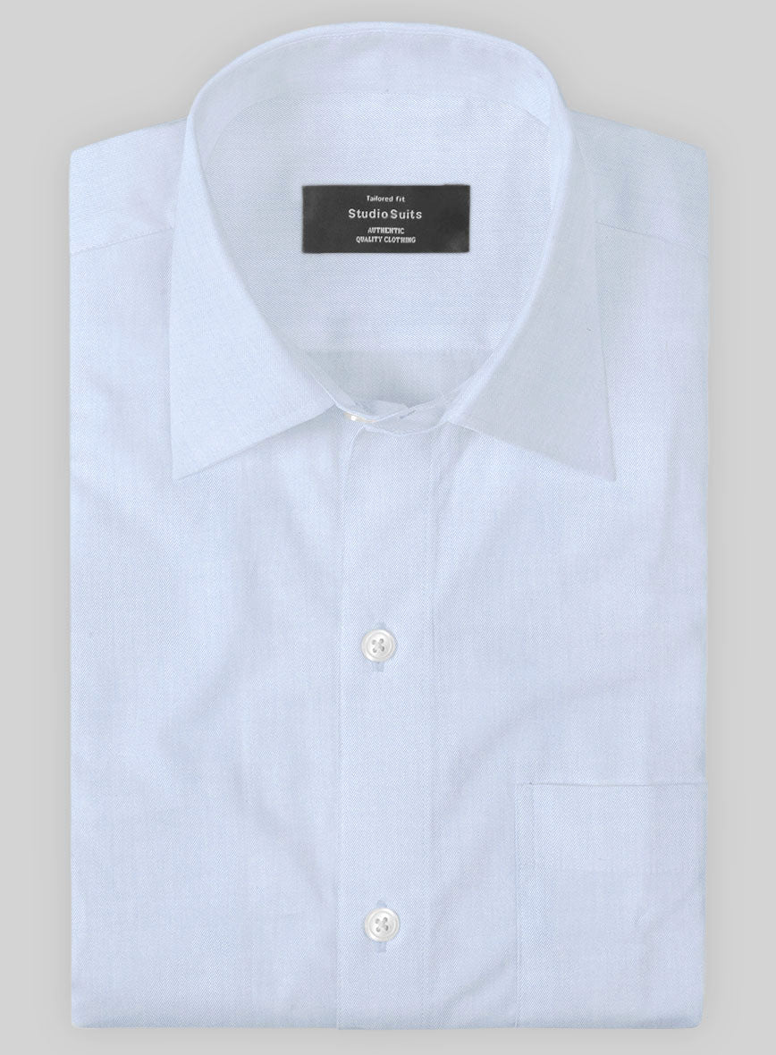 Italian Blue Twill Shirt - StudioSuits