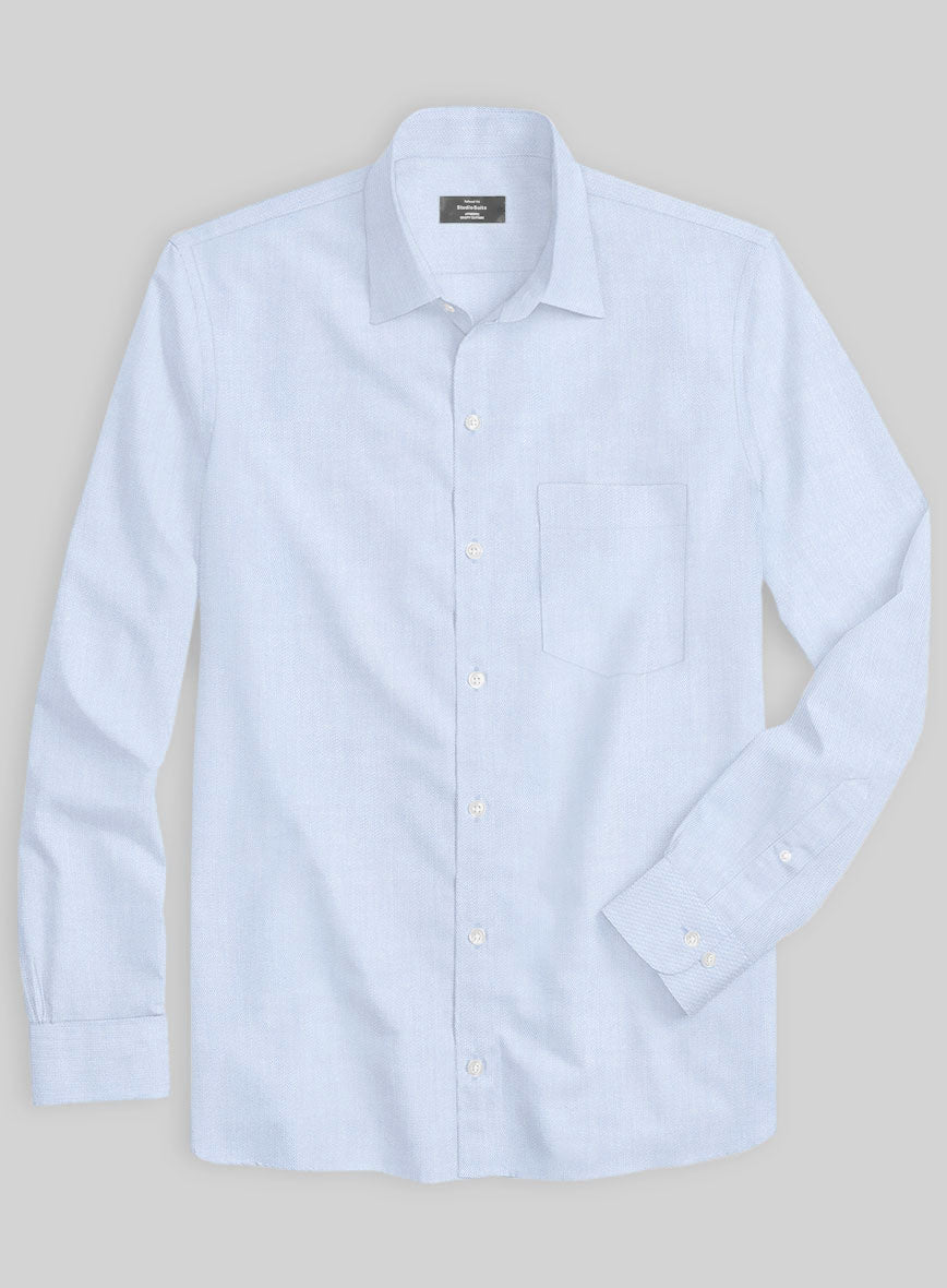 Italian Blue Twill Shirt - StudioSuits