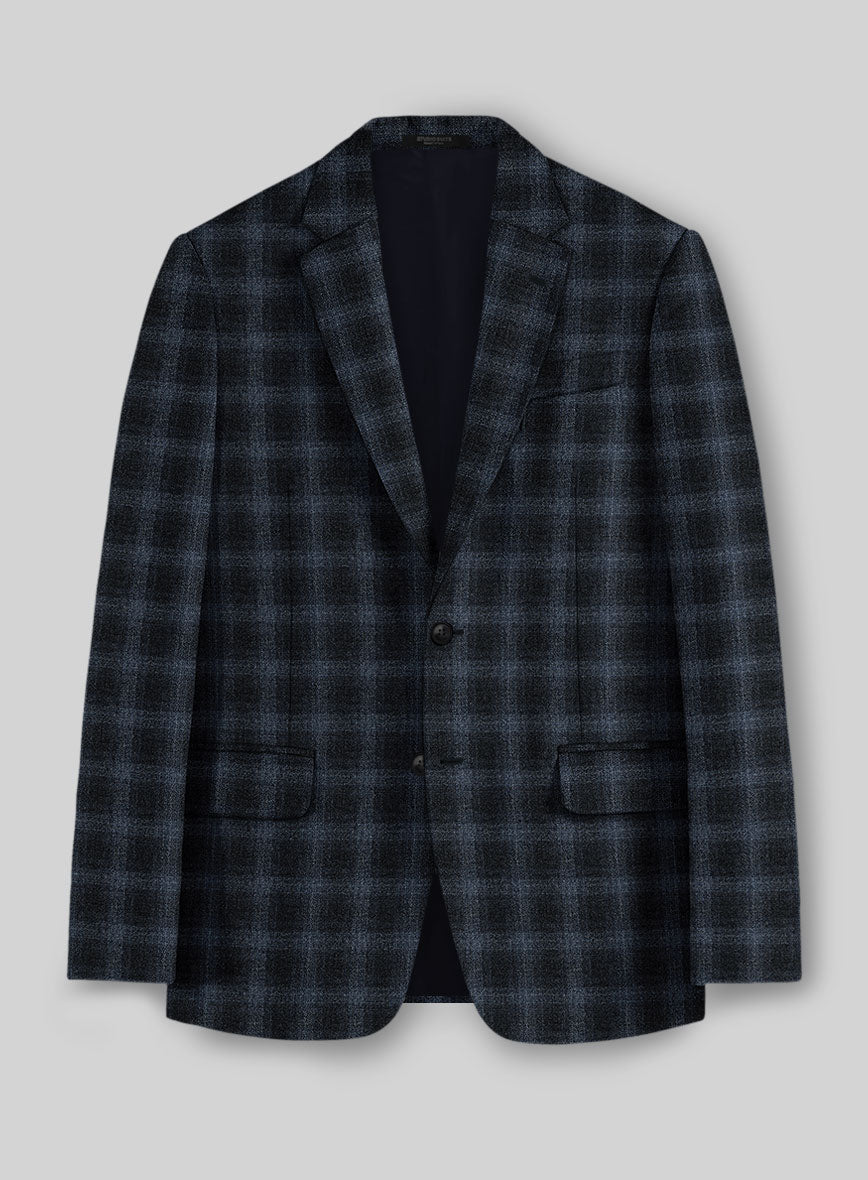 Italian Bluewood Check Tweed Jacket - StudioSuits