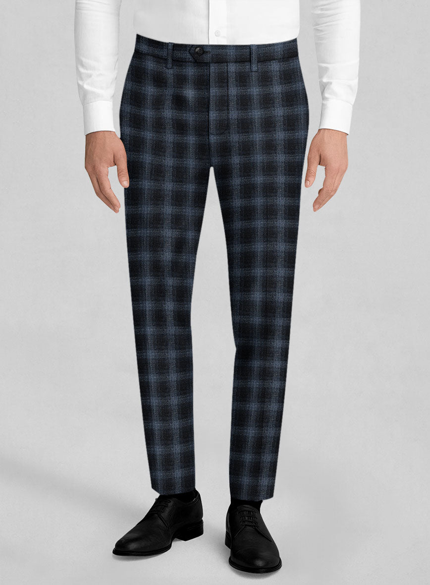 Italian Bluewood Check Tweed Pants - StudioSuits