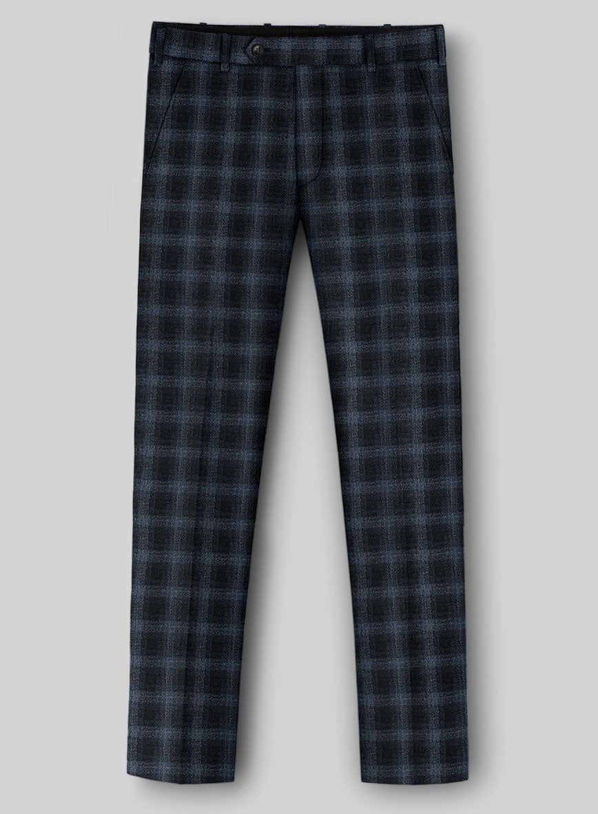 Italian Bluewood Check Tweed Pants - StudioSuits