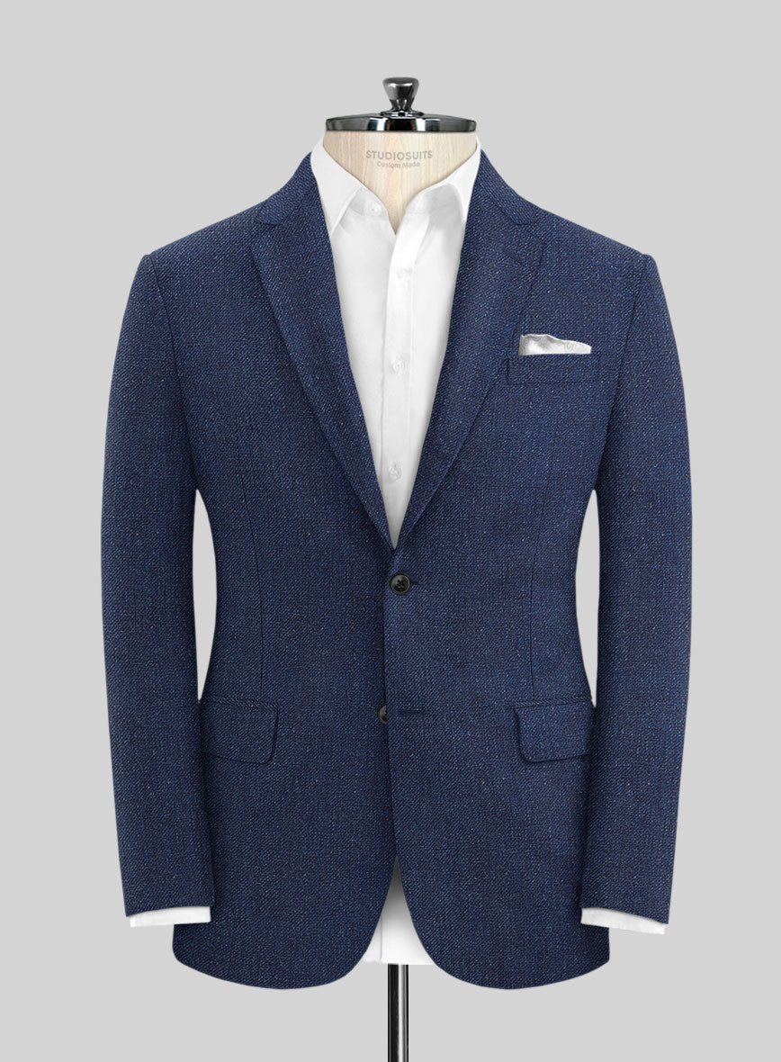 Italian Brandy Blue Linen Jacket - StudioSuits