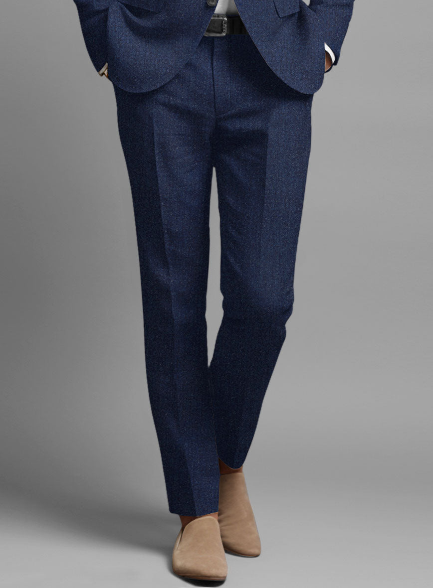 Italian Brandy Blue Linen Pants - StudioSuits