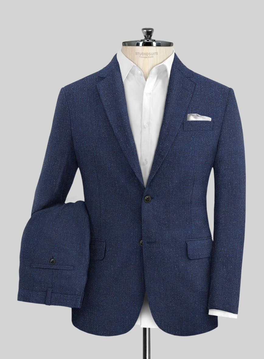 Italian Brandy Blue Linen Suit - StudioSuits