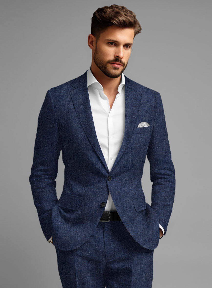 Italian Brandy Blue Linen Suit - StudioSuits