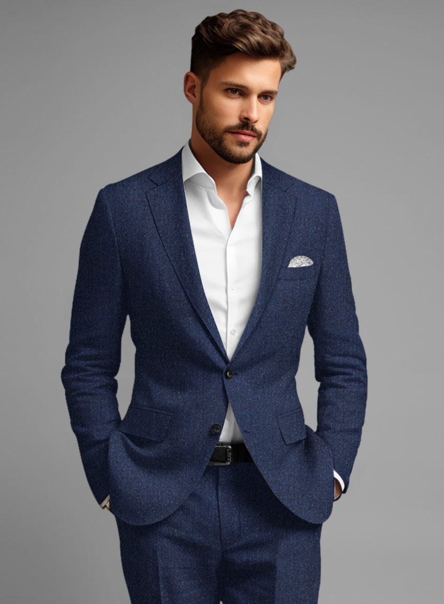 Italian Brandy Blue Linen Suit – StudioSuits